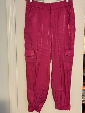 Anthropologie Bright Fuchsia Cargo Joggers